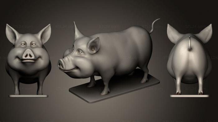 Animal figurines (cute Pig 7, STKJ_0517) 3D models for cnc